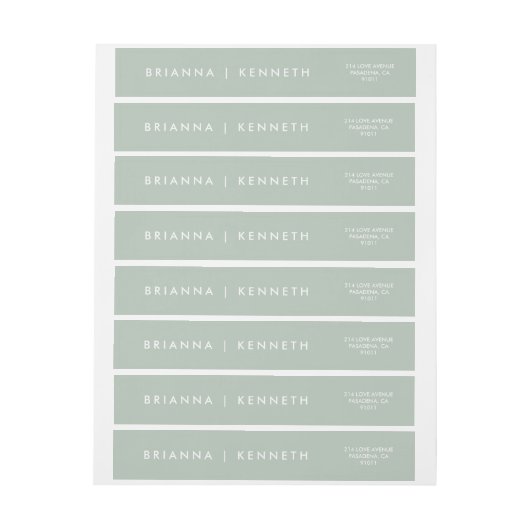 モダンシンプルレタリング結婚ス ラップアラウンドラベル (シート)