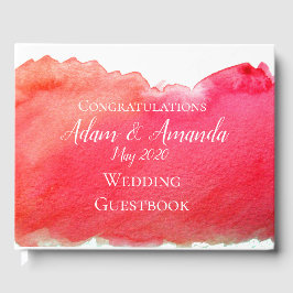 モダンシンプルレッドウォーター結婚カラー ゲストブック