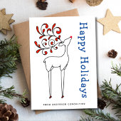 モダンシンプルレッドホワイトハッピーホリデイズビジネス シーズンカード