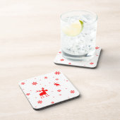 モダンシンプルレッドムースの雪片 コースター (右側)