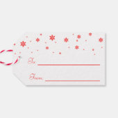 モダンシンプルレッドムーススノーフレーク ギフトタグ (裏面横)