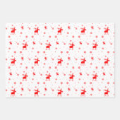 モダンシンプルレッドムーススノーフレーク ラッピングペーパーシート (正面)