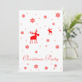 モダンシンプルレッドムーススノーフレーク 招待状 (スタンド正面)