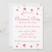 モダンシンプルレッドムーススノーフレーク 招待状 (裏面)