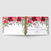 モダンシンプルレッドローズ結婚ズゲストブック ゲストブック (全面)