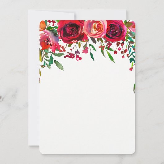 モダンシンプルレッドローズ結婚式招待状 招待状 (裏面)