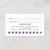 モダンシンプルロイヤリティシフェイクックパープル ロイヤリティカード (裏面)