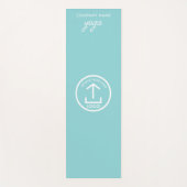 モダンシンプルロゴライトティール(緑がかった色)ジム ヨガマット (正面)