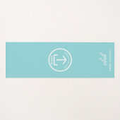 モダンシンプルロゴライトティール(緑がかった色)ジム ヨガマット (正面(横))