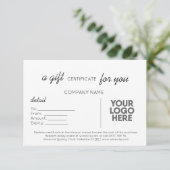 モダンシンプルロゴ付き手書きギフト (スタンド正面)