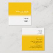 モダンシンプルロゴ(明るい黄色) スクエア名刺 (正面/裏面)