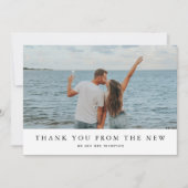 モダンシンプルロマン結婚ト写真 サンキューカード (正面)