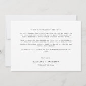 モダンシンプルロマン結婚ト写真 サンキューカード (裏面)