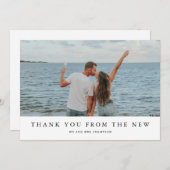 モダンシンプルロマン結婚ト写真 サンキューカード (正面/裏面)