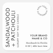 モダンシンプルローソク包装白黒製品 スクエアシール (正面)