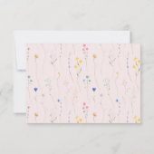 モダンシンプルワイルドフラワーフロール結婚ズ 出欠カード (裏面)