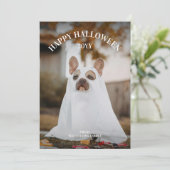 モダンシンプル不気味Petフォトハッピーハローウィン シーズンカード (スタンド正面)