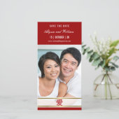 モダンシンプル中国のRed 'Ai' Love写真ミニマル Photo セーブザデート (スタンド正面)