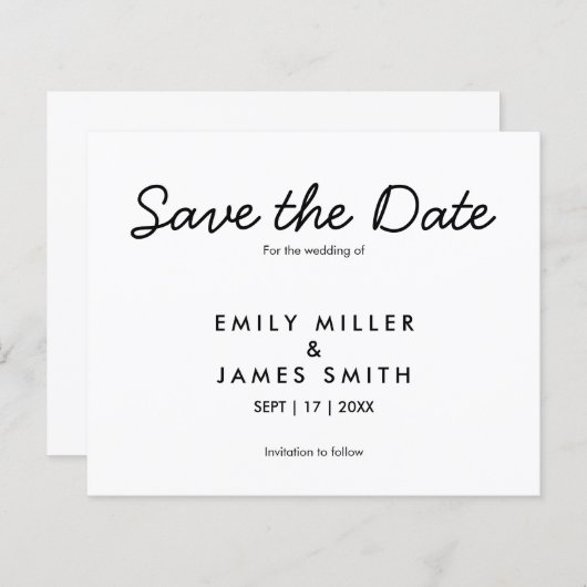 モダンシンプル予算の結婚式 (正面/裏面)