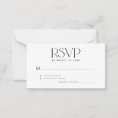 モダンシンプル予算ミニサイズ結婚式RSVP ノートカード (正面)