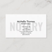 モダンシンプル公証人ローン署名業者 名刺 (裏面)
