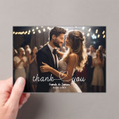 モダンシンプル写真ありがとうご結婚ざう アクリル招待状 (インサイチュ (ポータブル))