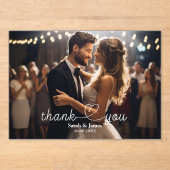 モダンシンプル写真ありがとうご結婚ざう アクリル招待状 (正面)