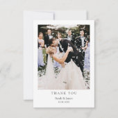 モダンシンプル写真ありがとうご結婚ざう サンキューカード (正面)