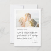 モダンシンプル写真ありがとうご結婚ざう サンキューカード (裏面)