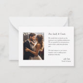 モダンシンプル写真ありがとうご結婚ざう ノートカード (裏面)