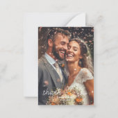 モダンシンプル写真ありがとうご結婚ざう ノートカード (正面)