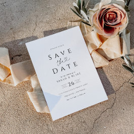 モダンシンプル写真なし日付保存招待状 招待状