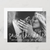 モダンシンプル写真の予算結婚式の日付を保存 (正面/裏面)