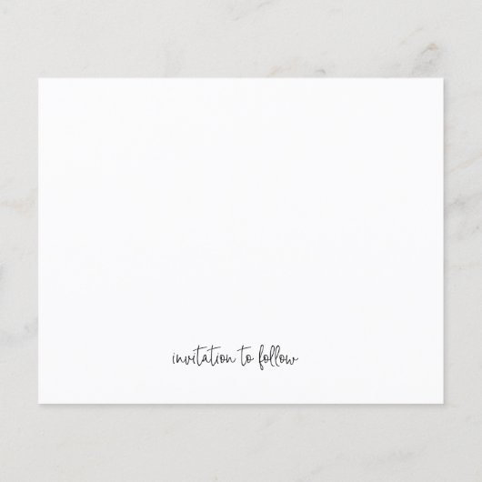 モダンシンプル写真の予算結婚式の日付を保存 (裏面)