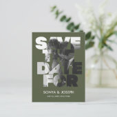 モダンシンプル写真の保存招待状 ポストカード (スタンド正面)
