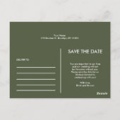 モダンシンプル写真の保存招待状 ポストカード (裏面)