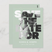 モダンシンプル写真の保存招待状 ポストカード (正面/裏面)