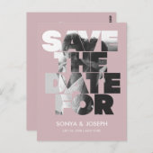 モダンシンプル写真の保存招待状 ポストカード (正面/裏面)