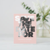 モダンシンプル写真の保存招待状 ポストカード (スタンド正面)