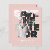 モダンシンプル写真の保存招待状 ポストカード (正面/裏面)