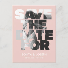 モダンシンプル写真の保存招待状 ポストカード