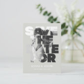 モダンシンプル写真の保存招待状 ポストカード (スタンド正面)