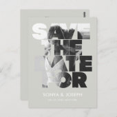 モダンシンプル写真の保存招待状 ポストカード (正面/裏面)