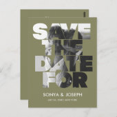 モダンシンプル写真の保存招待状 ポストカード (正面/裏面)