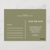 モダンシンプル写真の保存招待状 ポストカード (裏面)