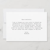 モダンシンプル写真の卒業 サンキューカード (裏面)