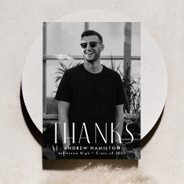 モダンシンプル写真の卒業 サンキューカード