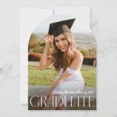 モダンシンプル写真の卒業 招待状 (正面)