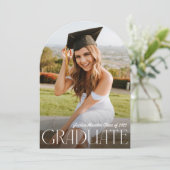 モダンシンプル写真の卒業 招待状 (スタンド正面)