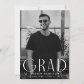 モダンシンプル写真の卒業 案内状 (正面)